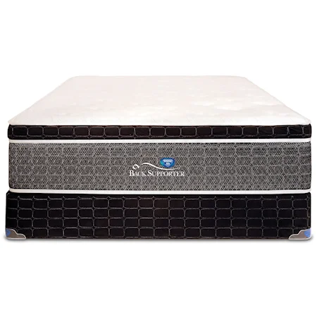 Queen Euro Top Pocketed Coil Mattress and Steel Foundation